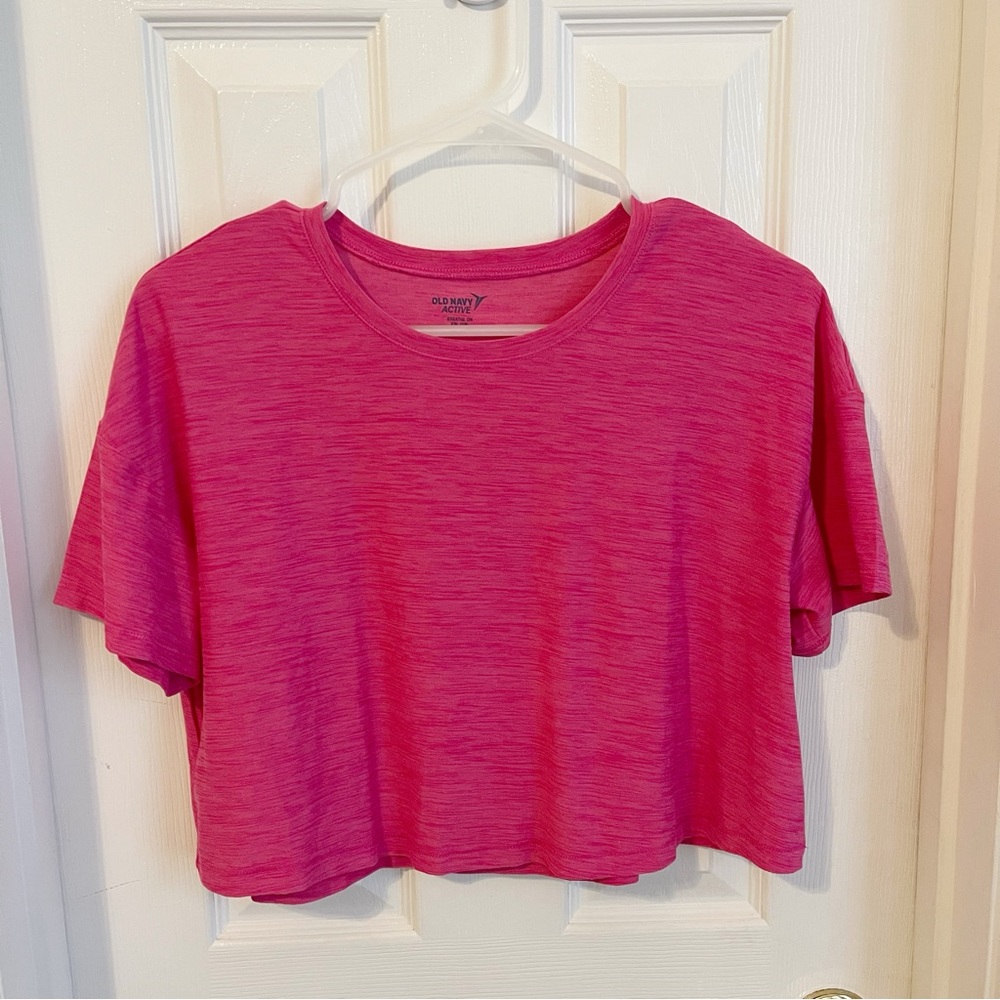 Old Navy Cropped Workout Short Sleeve Top Girls Active